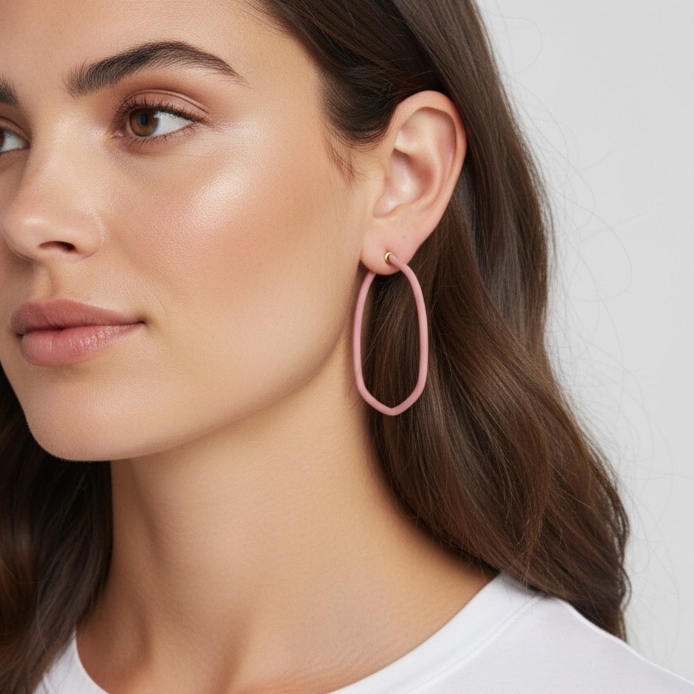 ❤️Elegant Pink Hoop Earrings